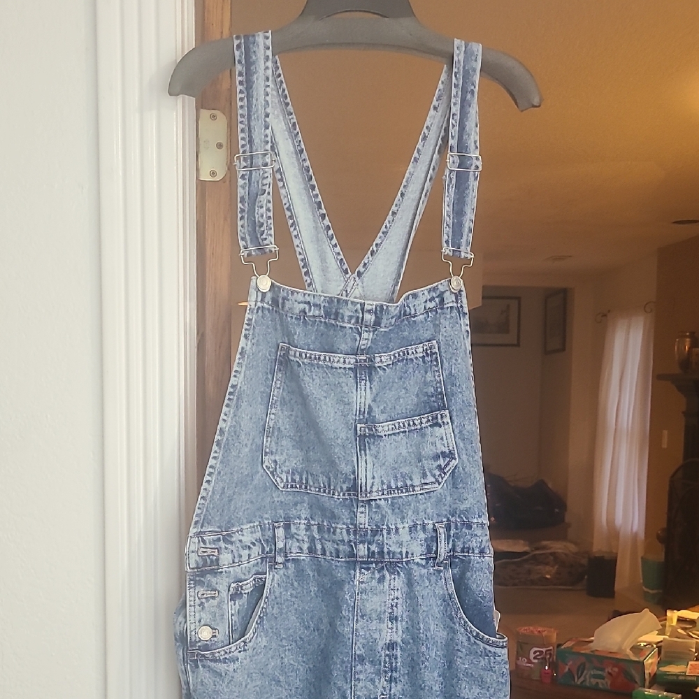 Free People Blue Denim Overalls